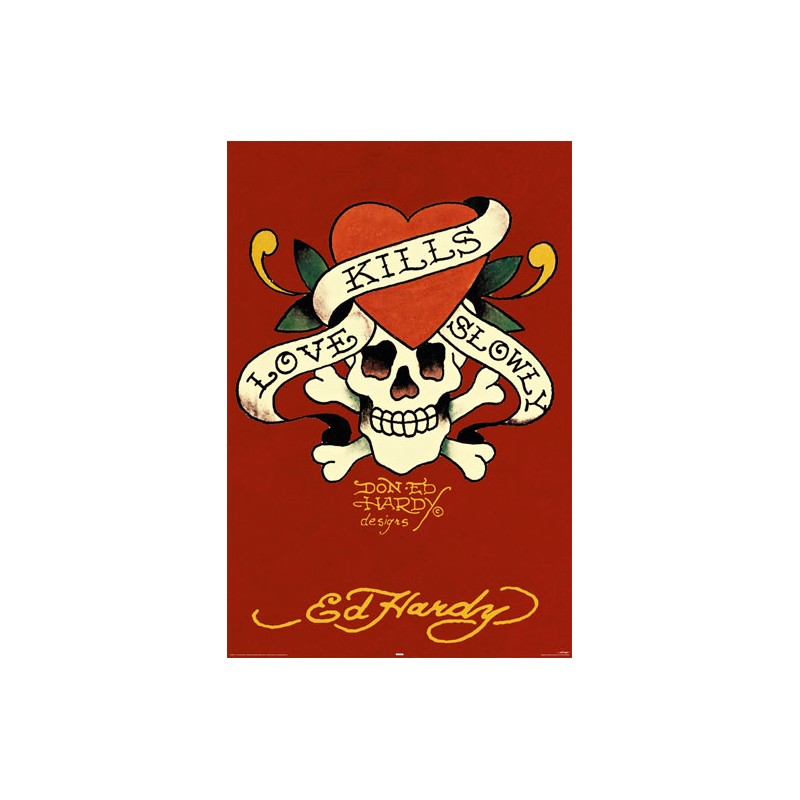 Ed Hardy Poster Love kills röd