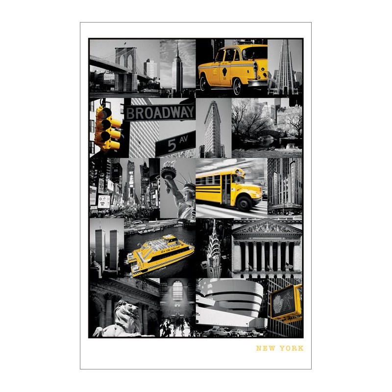 New York - Collage Landmarks - Yellow cab New York - Collage Landmarks - Yellow cab