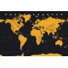 Världskarta -  Golden yellow World Map