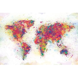 World Map - Colour Splash - Världskarta