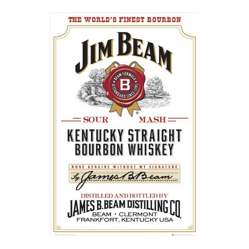 Jim Beam Whiskey - Bottle Label Jim Beam Whiskey - Bottle Label