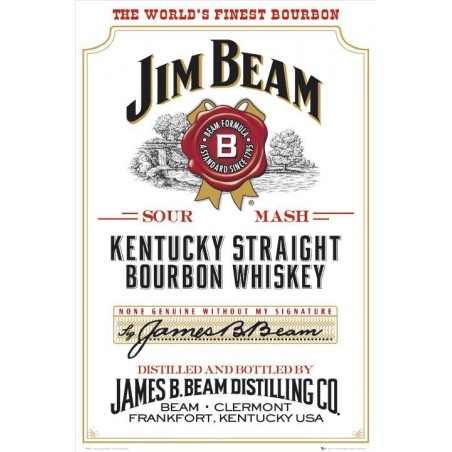 Jim Beam Whiskey - Bottle Label 