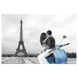 Paris, France - Eiffeltower Blue Scooter