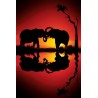African Dreams - Elephant sunset reflection Elefant