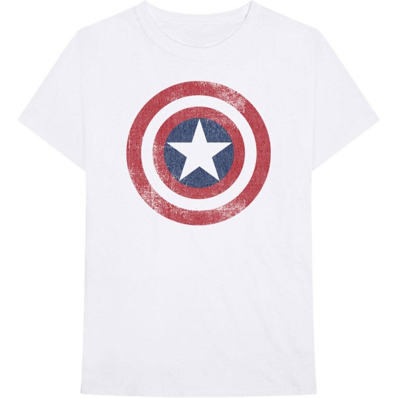 Marvel Comics - T-shirt Captain America Distressed Shield - Unisex L