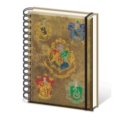 Anteckningsbok - Harry Potter - Hogwarts Crest & Four Houses 