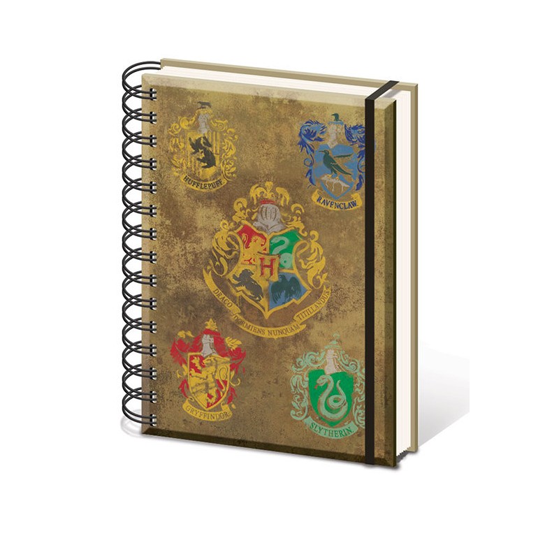 Anteckningsbok - Harry Potter - Hogwarts Crest & Four Houses Anteckningsbok - Harry Potter - Hogwarts Crest & Four Houses