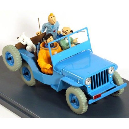 Tintin - 1:24 Modellbil 4 - Blue Willys