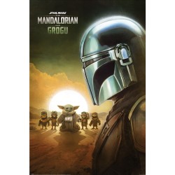 Poster - THE MANDALORIAN AND GROGU (SUNSET)