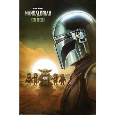 Poster - THE MANDALORIAN AND GROGU (SUNSET)