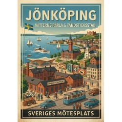 A3 Print - Jönköping – Vätterns pärla och tändsticksstad