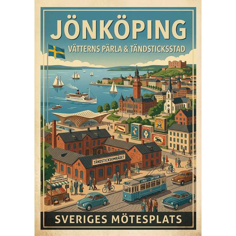 A3 Print - Jönköping – Vätterns pärla och tändsticksstad