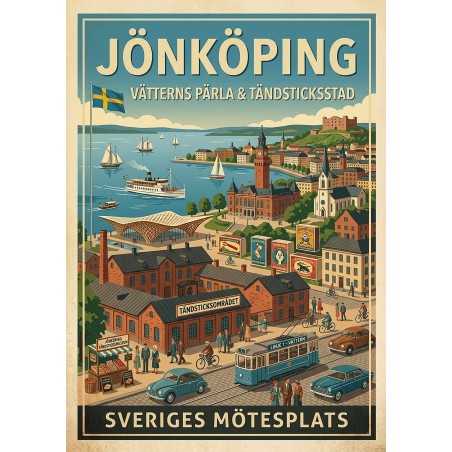A3 Print - Jönköping – Vätterns pärla och tändsticksstad