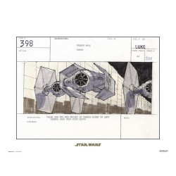 STAR WARS - STORYBOARD TIE-FIGHTER - Art Print