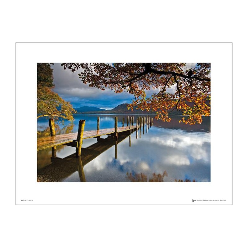 Exklusivt Art Print - Derwent Jetty - Brygga, höstdag Exklusivt Art Print - Derwent Jetty - Brygga, höstdag