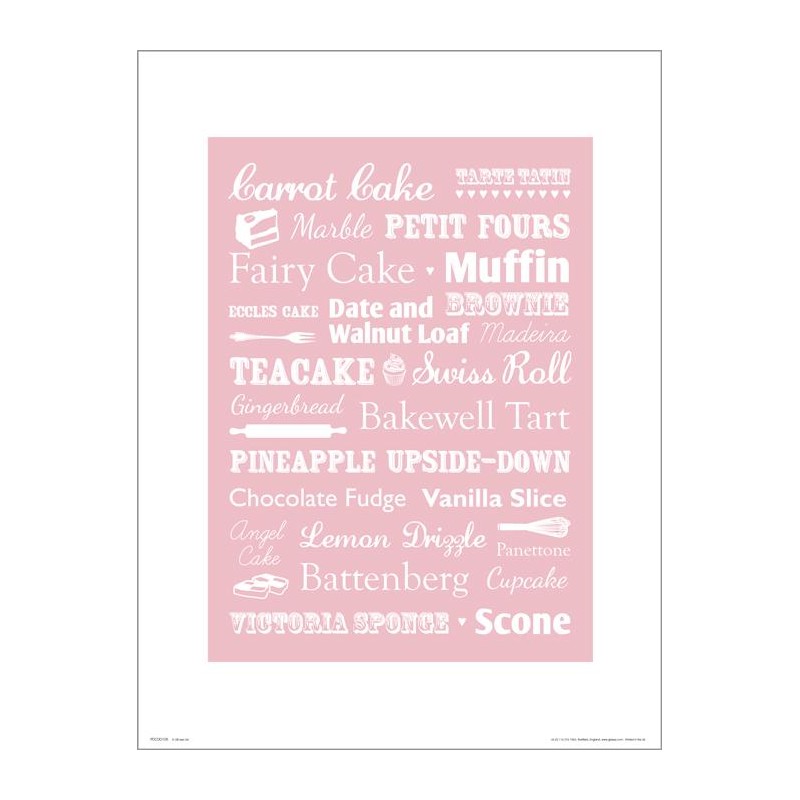 Exklusivt Art Print - Cakes - Tårtor och bakverk - Text Exklusivt Art Print - Cakes - Tårtor och bakverk - Text