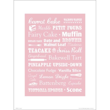 Exklusivt Art Print - Cakes - Tårtor och bakverk - Text