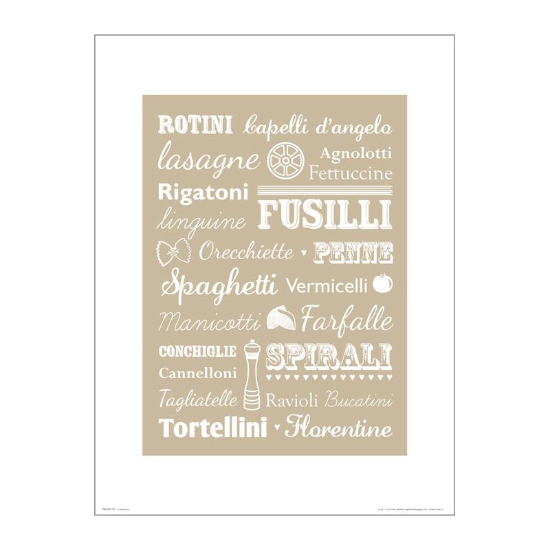 Exklusivt Art Print - Pasta - Text Exklusivt Art Print - Pasta - Text
