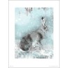 Exklusivt Art Print - Hare in Winter - Hare i vinterlandskap
