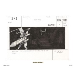 STAR WARS - STORYBOARD X-WING - Art Print