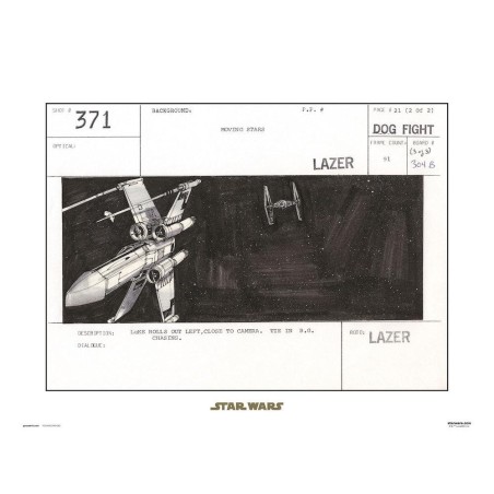 STAR WARS - STORYBOARD X-WING - Art Print