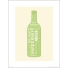 Exklusivt Art Print - Wine bottle White -Vitt vin, flaska