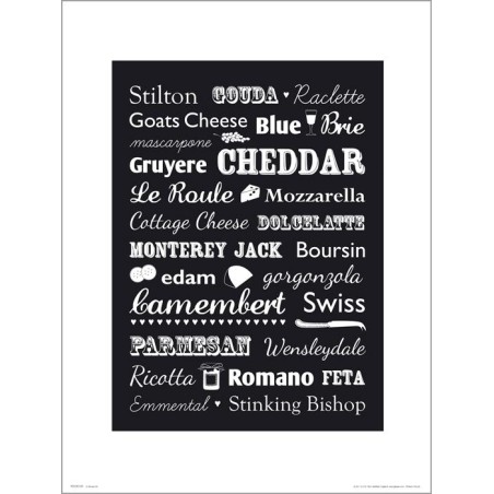 Exklusivt Art Print - Chees - Ost - Text