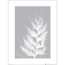 Exklusivt Art Print - Pressed leaf gray - Pressat blad, grå