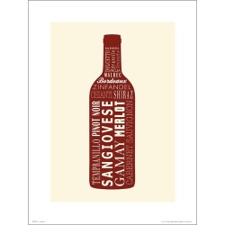 Exklusivt Art Print - Wine bottle Red - Rött vin, flaska