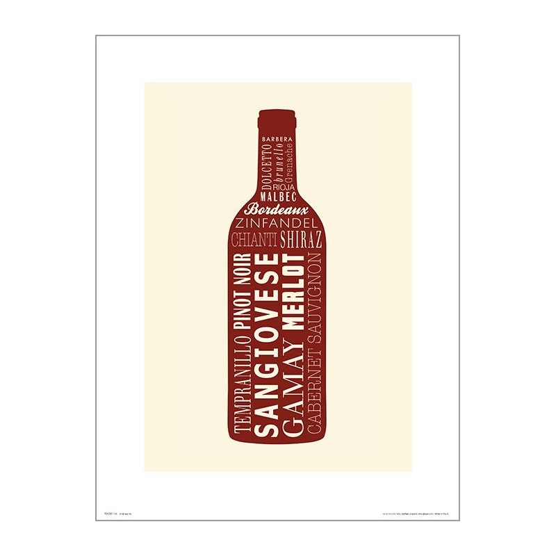 Exklusivt Art Print - Wine bottle Red - Rött vin, flaska Exklusivt Art Print - Wine bottle Red - Rött vin, flaska