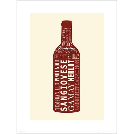 Exklusivt Art Print - Wine bottle Red - Rött vin, flaska