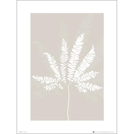 Exklusivt Art Print - Pressed leaf cream - Pressat blad, beige