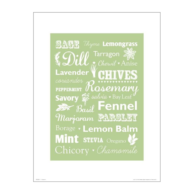 Exklusivt Art Print - Herbs - Kryddor - Text Exklusivt Art Print - Herbs - Kryddor - Text