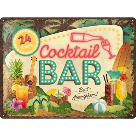 Metallskylt 30Ã—40 cm Cocktail Bar