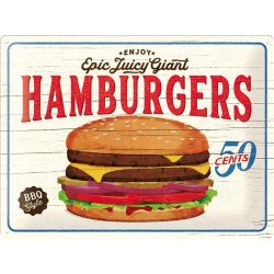 Metallskylt 30Ã—40 cm Hamburgers 50 cents