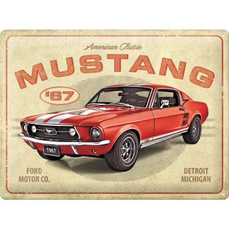 Metallskylt 30Ã—40 cm Ford Mustang 67