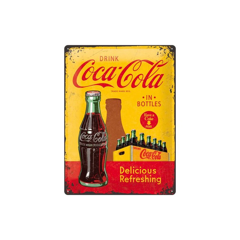 Metallskylt 30×40 cm Coca-Cola, In bottles Metallskylt 30×40 cm Coca-Cola, In bottles