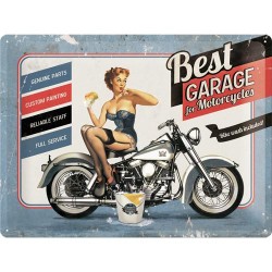 Metallskylt 30Ã—40 cm Best garage for motorcycles