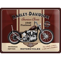 Metallskylt 30Ã—40 cm Harley-Davidson, Panhead 1949
