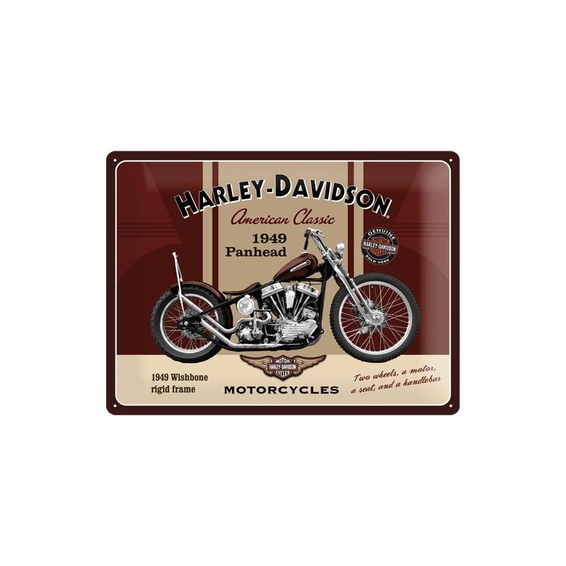 Metallskylt 30×40 cm Harley-Davidson, Panhead 1949 Metallskylt 30×40 cm Harley-Davidson, Panhead 1949