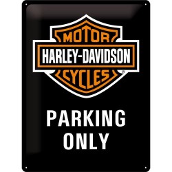 Metallskylt 30Ã—40 cm Harley-Davidson, Parking only