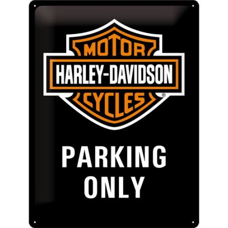 Metallskylt 30Ã—40 cm Harley-Davidson, Parking only