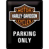 Metallskylt 30Ã—40 cm Harley-Davidson, Parking only