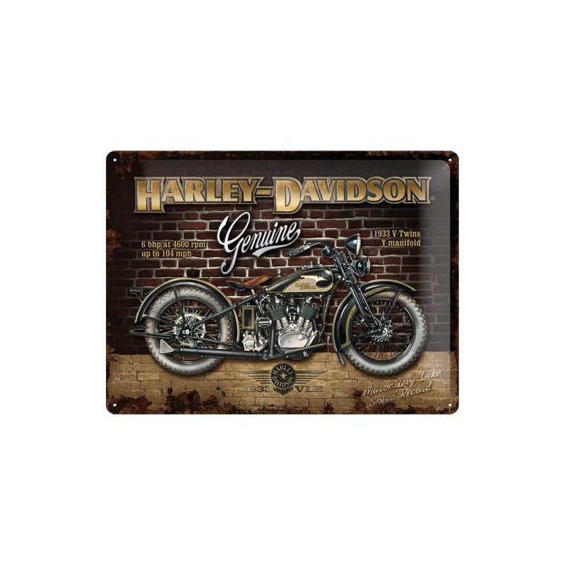 Metallskylt 30×40 cm Harley-Davidson, 1933 V-Twin Metallskylt 30×40 cm Harley-Davidson, 1933 V-Twin